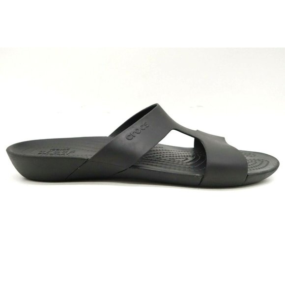 CROCS Shoes Crocs Logo Iconic Comfort Black Casual Slide Sandals